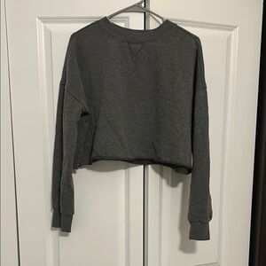 Gray Cropped Sweatshirt for Women